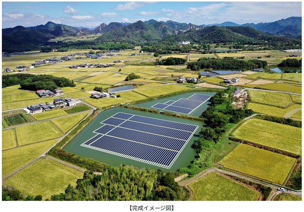 三井住友建設、水上太陽光発電を用いた再生可能エネルギー発電事業計画について発表の概要写真