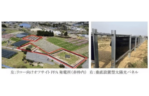 リコー、UPDATERなどと本社事業所の電力の一部を営農型オフサイトPPA発電所からの再エネ電力に切り替えの概要写真
